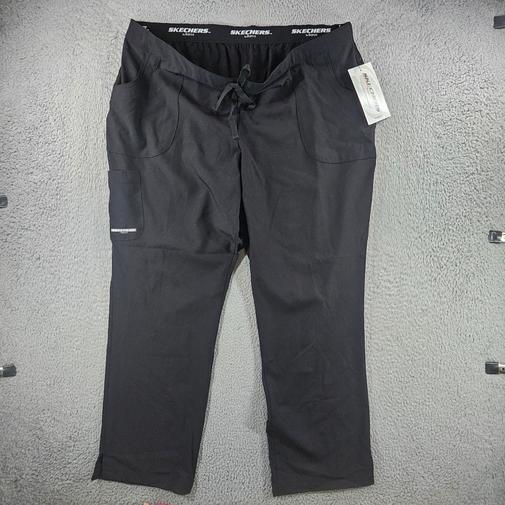 Skechers‎ by Barco Reliance Cargo Drawstring Scrub Pants Black 3XL NWT NEW